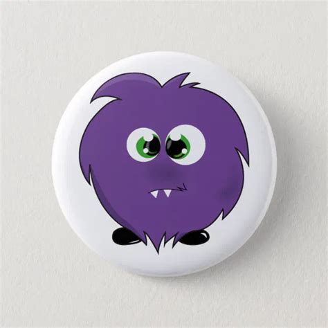 Cute Purple Monster Button Zazzle