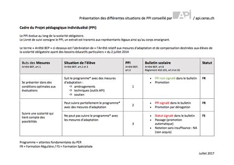 Projets pédagogiques personnalisés PPI et conseils API Aides