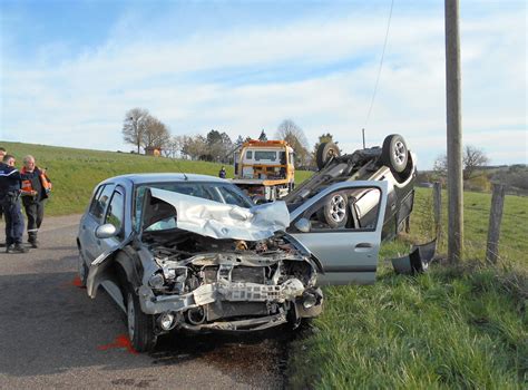 Confracourt Accident Choc frontal entre deux véhicules trois blessés