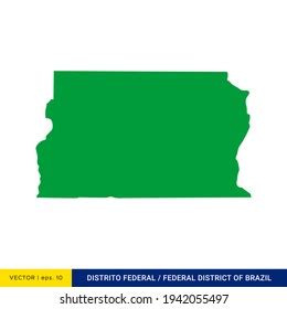 Detailed Map Federal District Brazil State Stock Vector (Royalty Free ...