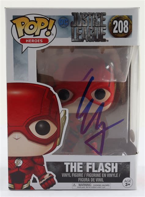 Ezra Miller Signed Justice League 208 The Flash Funko Pop Vinyl