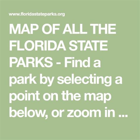 Printable List Of Florida State Parks