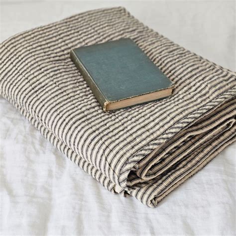 Charcoal Ticking Stripe Quilt Farmhouse Wares