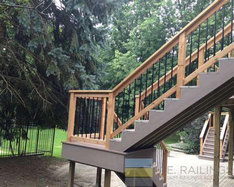 Wrought Iron Deck Railings with Cedar - Toronto Railings provides exterior, interior and ...