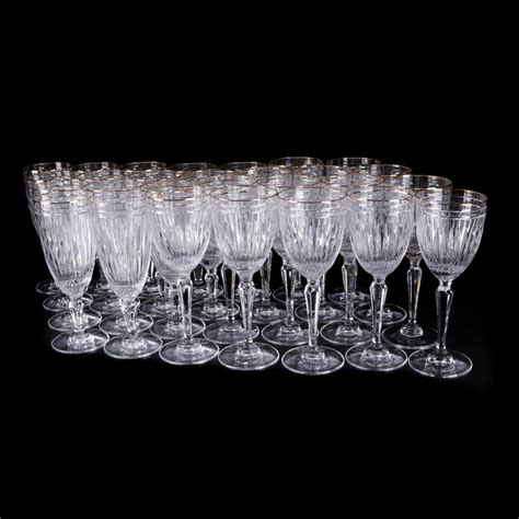 Marquis By Waterford Hanover Gold Crystal Goblets And Iced Tea Glasses Ebth