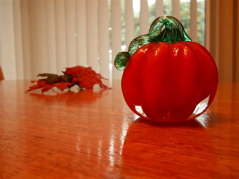 Blown Solid Glass Pumpkin Paperweight Series Orange Solid Glass Pumpkins Glassblowing In