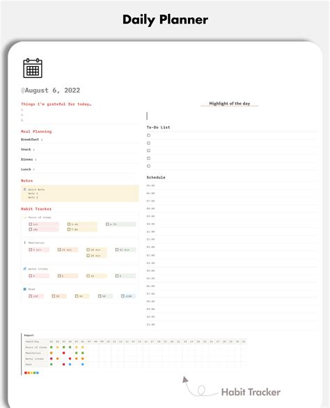 Minimalist Daily Planner Free Template R Notion