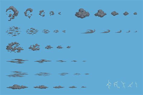 Free Clouds Pixel Art Asset Pack :: Behance