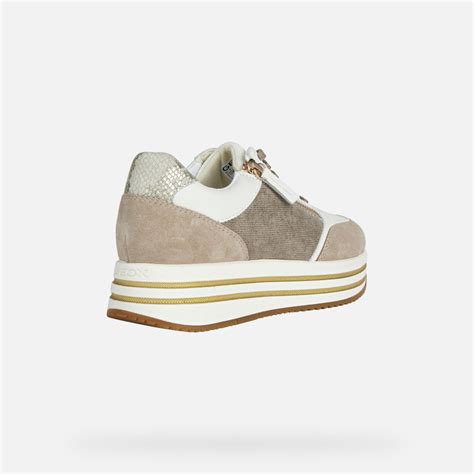 Geox Kency Sneakers Con Zeppa Bianche Donna Geox Online