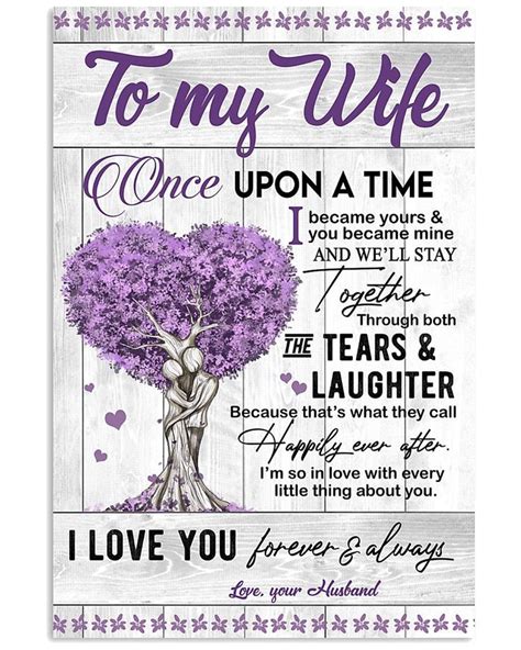 Personalized Purple Tree To My Wife Love Your Husband I Love You