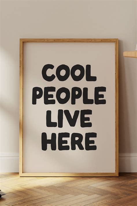 Cool People Live Here Print Digital Download Trendy Wall Art