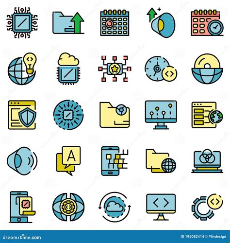 Iconos Del Sistema Operativo Conjunto Vector Plano Ilustraci N Del