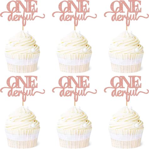 Ercadio Onederful Paquete De Adornos Para Cupcakes Con Purpurina