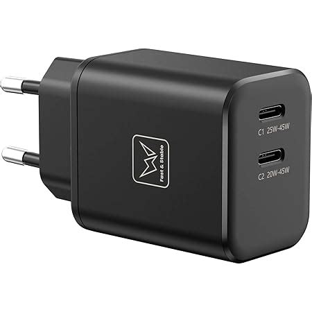 Caricatore Ricarica Rapida 45W Doppio USB C Super Fast Charging Per