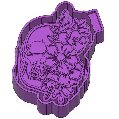 Stl File Skull Flower Freshie Mold Silicone Mold Box・3d Print Design To Download・cults