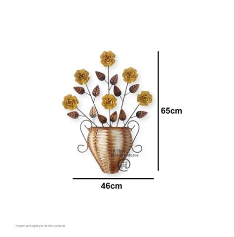 Enfeite de Parede Árvore em Ferro Flores Amarelas Elo7