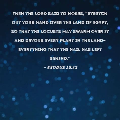 Exodus 1012 Then The Lord Said To Moses Stretch Out Your Hand Over