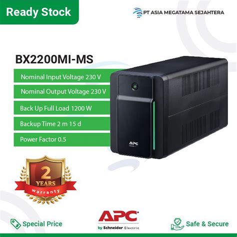 APC BX2200MI MS Back UPS 2200VA 230V AVR Universal Sockets