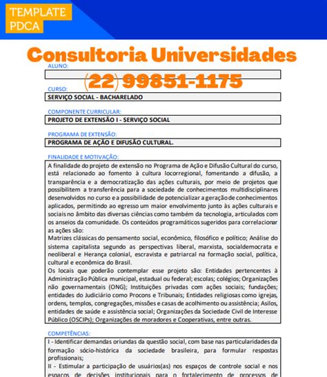 Projeto De Extens O Servi O Social Consultoria Universidades