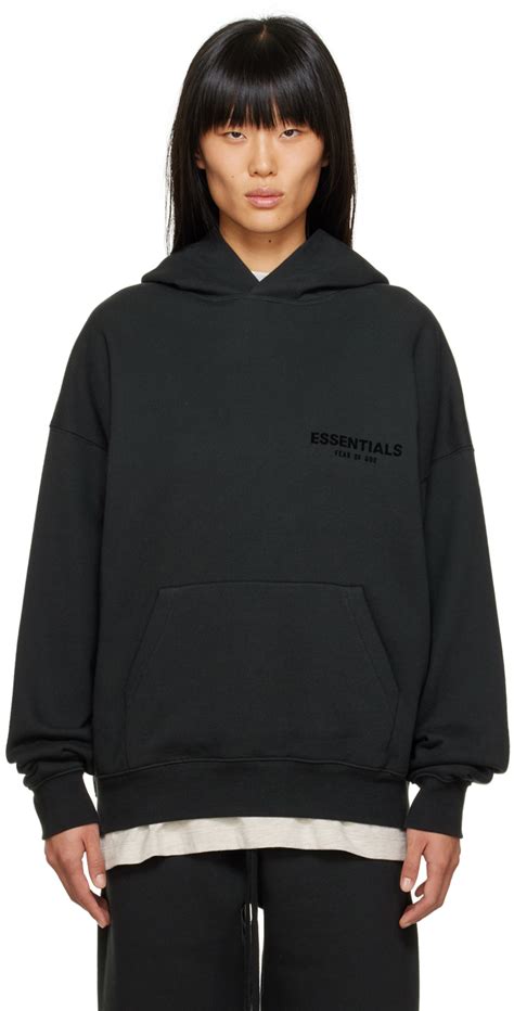 Essentials 블랙 플로킹 후디 SSENSE 대한민국