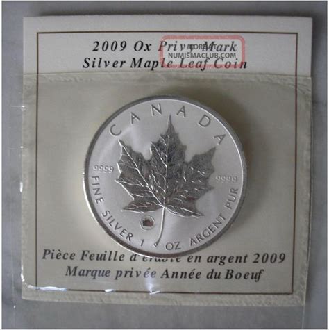 2009 Canada Silver Maple Leaf Ox Privy Mark Reverse Proof Limited Edition