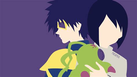 Ken and Wormmon from Digimon 02 |Minimalist by matsumayu on DeviantArt