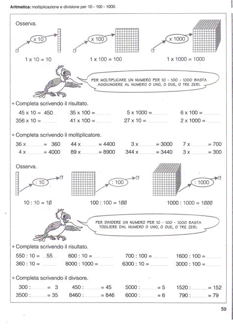 Moltiplicazioni E Divisioni Per Matematica Classe Terza