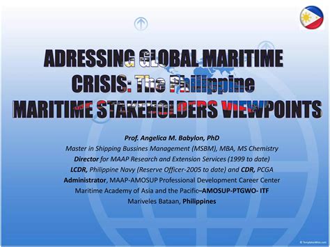 Addressing Global Maritime Crises The Philippine Maritime Stakeholders