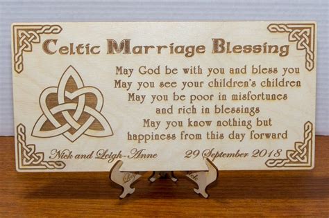 Celtic Irish Marriage Blessing Plaque With Celtic Knot Heart Etsy