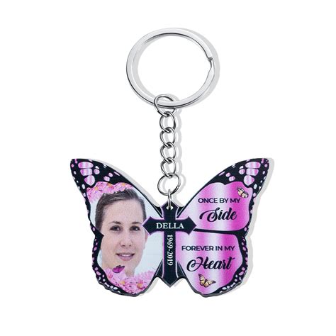 Custom Butterfly Keychain With Name Photo Acrylic Butterfly Keychain