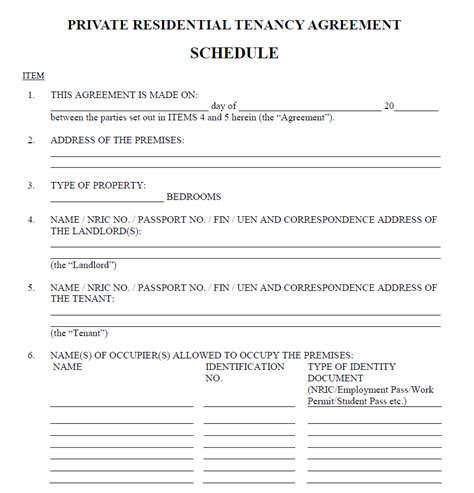 Singapore Residential Tenancy Agreement Cea Templates Isr