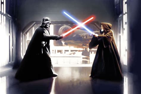 Non Woven Photomural Star Wars Vader Vs Kenobi From Komar