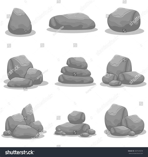 Silhouette Rock Object Vector Art Collection Stock Vector (Royalty Free) 487549078 | Shutterstock