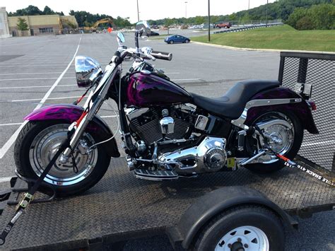 Motorcycle Purple Flames Quality Custom Rides Llc