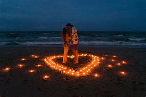 Florida Marriage Proposal On A Beach We Light 100 Led Candles To Light