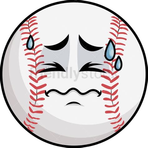 Chewing Baseball Emoji Cartoon Vector Clipart Friendlystock