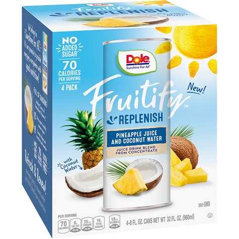 Dole Fruitify Replenish Pineapple Juice Coconut Water GotoLiquorStore