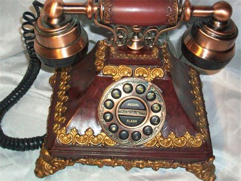 Beautiful Telephone Victorian Gold Trim Copper Handles Copper Handles