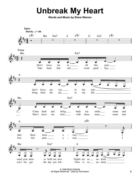 Unbreak My Heart Guitar Chords