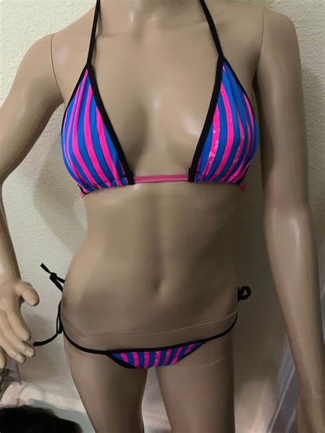 Striped Bikini Etsy