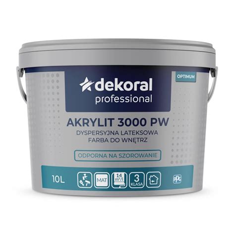 Dekoral Professional Akrylit 3000 PW Farba Lateksowa Kolory Cartel