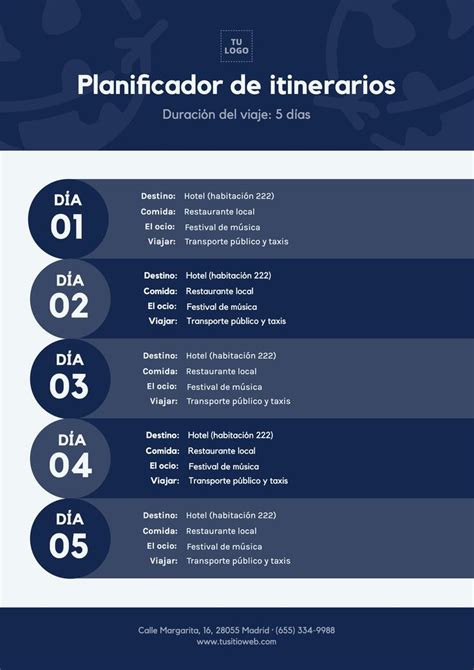 Itinerario De Viaje Plantilla Personalizable Photo Editor Free