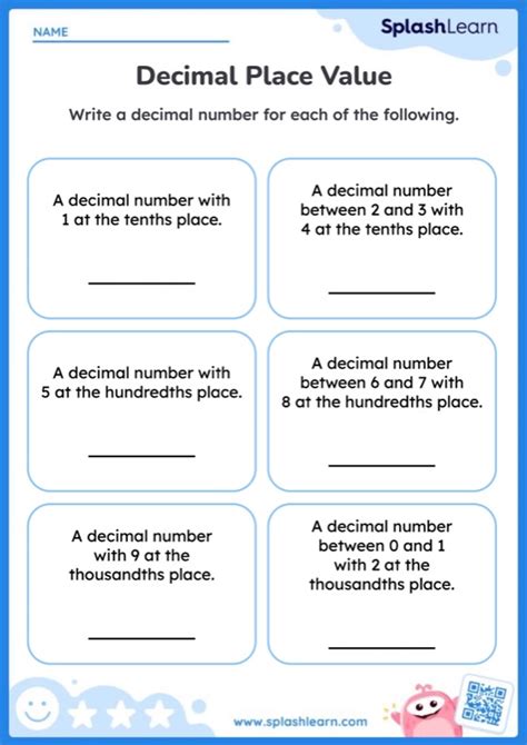 Decimal Place Value Worksheets Free And Printable Splashlearn