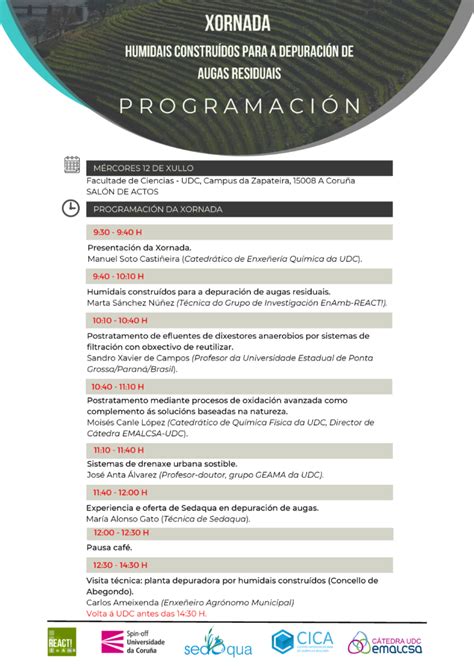 La C Tedra Emalcsa Udc Promueve La Jornada Humedales Construidos Para