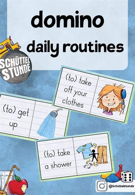 Englisch Domino Daily Routines Unterrichtsmaterial Im Fach Englisch