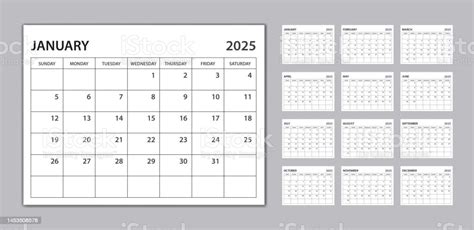 Monthly Calendar Template For 2025 Year Planner 2025 Template Week