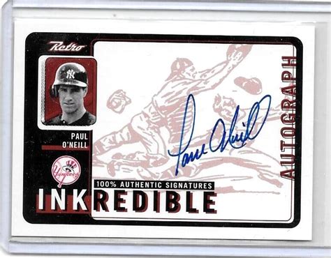 Paul Oneill 1999 Upper Deck Retro Inkredible Certified Autograph Ebay