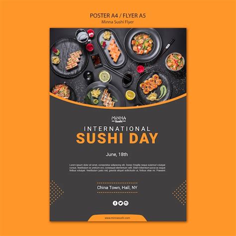 Flyer Para O Dia Internacional Do Sushi Psd Gr Tis