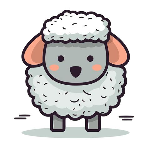 Premium Vector Sheep Cartoon Character Vector Illustration Cute