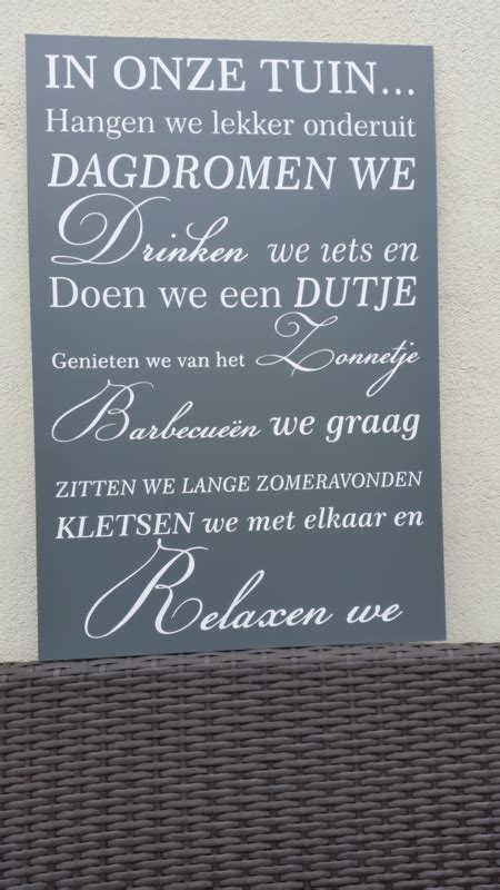 Tekstbord In Onze Tuin Tekstborden Gb Stickerdesign